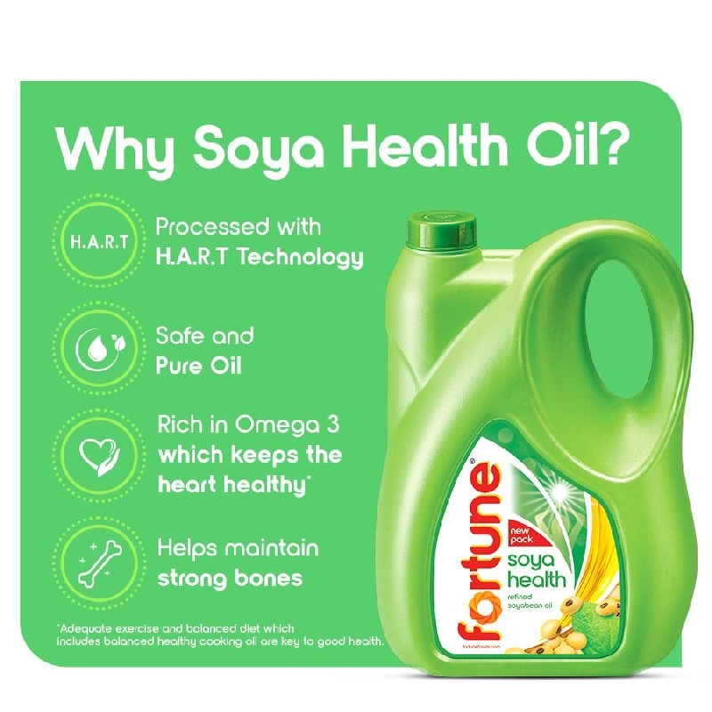 Fortune Soya Health Refined Soyabean Oil - 5 L  Jar