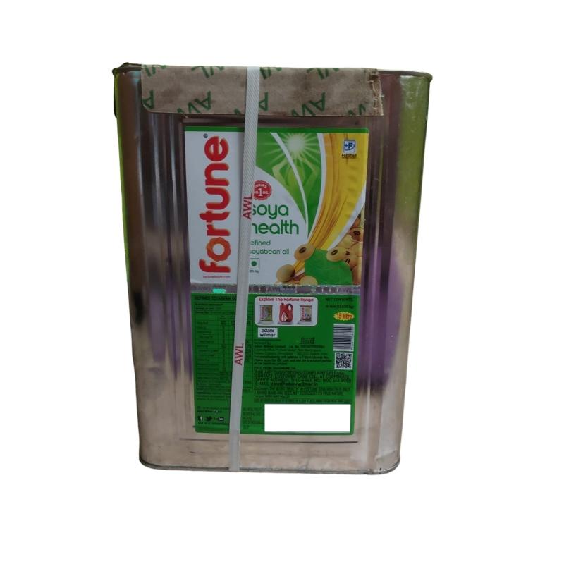 Fortune Soya Health Refined Soyabean Oil - 15 L Tin (Pipa)