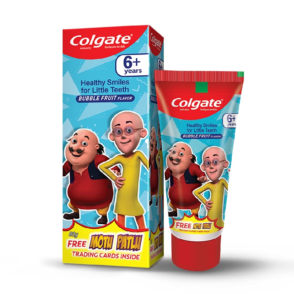 Colgate Kids Toothpaste 6+ Years - Bubble Fruit Flavor- Motu Patlu - 80 g