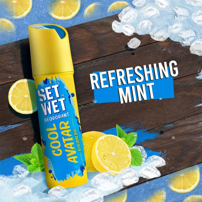 Set Wet Cool Avatar Body Spray Perfume & Men's Deodorant - 120 ml