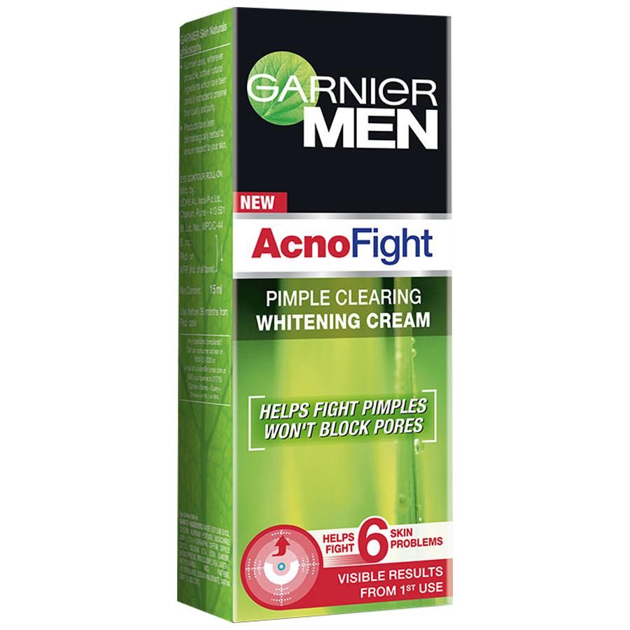 Garnier Men Acno Fight Pimple Clearing Whitening Cream - 45 g