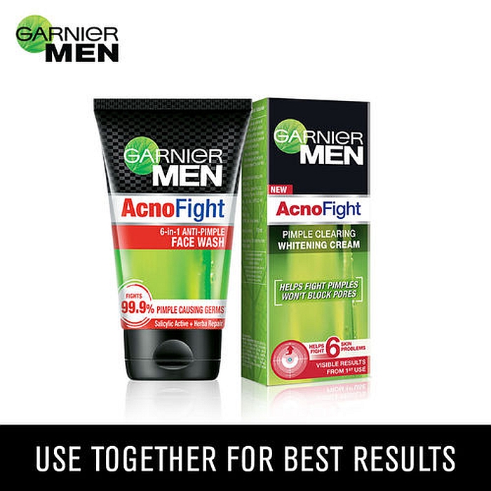 Garnier Men Acno Fight Pimple Clearing Whitening Cream - 45 g