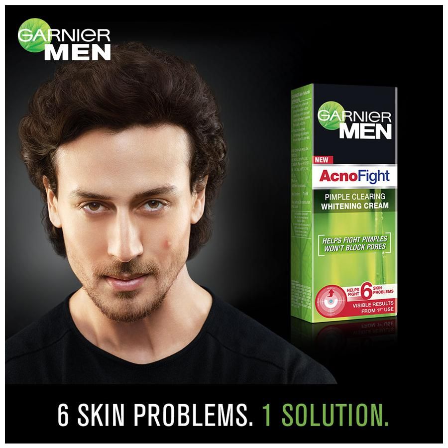 Garnier Men Acno Fight Pimple Clearing Whitening Cream - 45 g