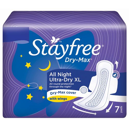 STAYFREE Dry Max All Nights Ultra Dry XL Sanitary Pads - 7 pcs