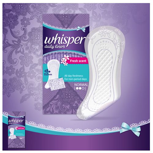 Whisper Daily Liners Clean & Fresh Sanitary Pads - 20 pcs