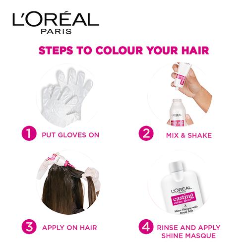 Loreal Paris Excellence Creme Hair Colour - (4 Natural Brown) - 72 ml + 100 g