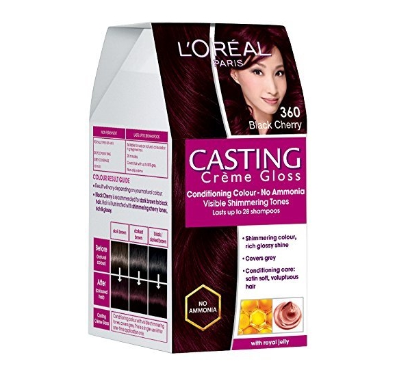Loreal Paris Casting Creme Gloss Hair Colour - (360 Black Cherry) - 87.5 g + 72 ml