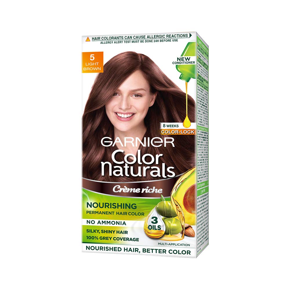 Garnier Color Naturals Creme Hair Colour shade - (5 Light Brown) - 70 ml + 60 g