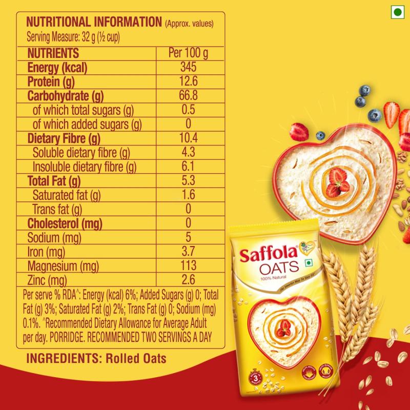 Saffola Natural Oats - 1 kg