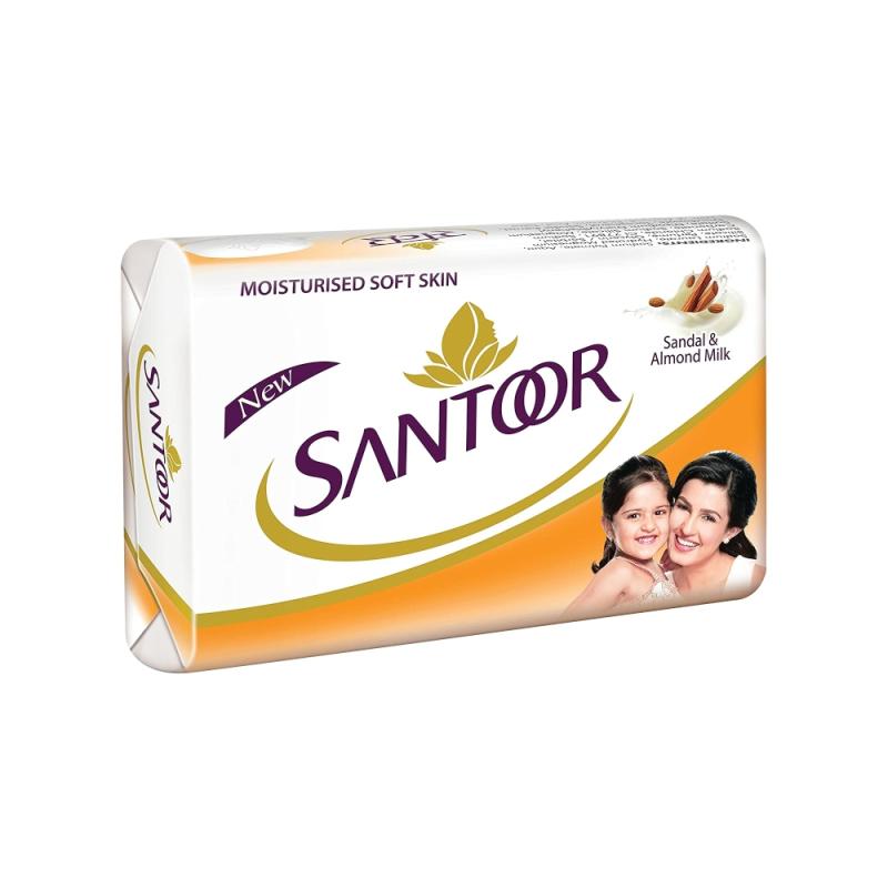 Santoor Sandal & Almond Milk Soap - 4x100 g