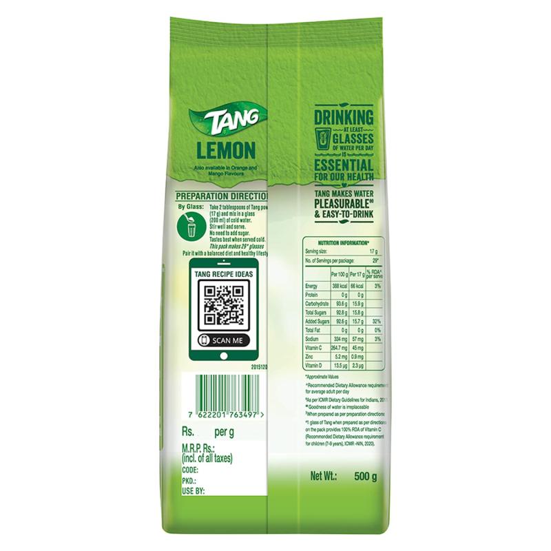 Tang Lemon Instant Drink Mix - 500 g