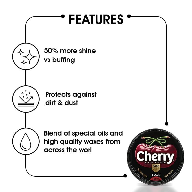 Cherry Blossom Black Shoe Polish - 40 g
