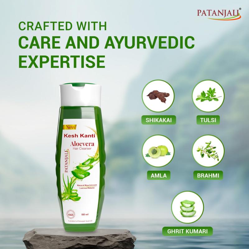 Patanjali Kesh Kanti Aloevera Hair Cleanser - 180 ml
